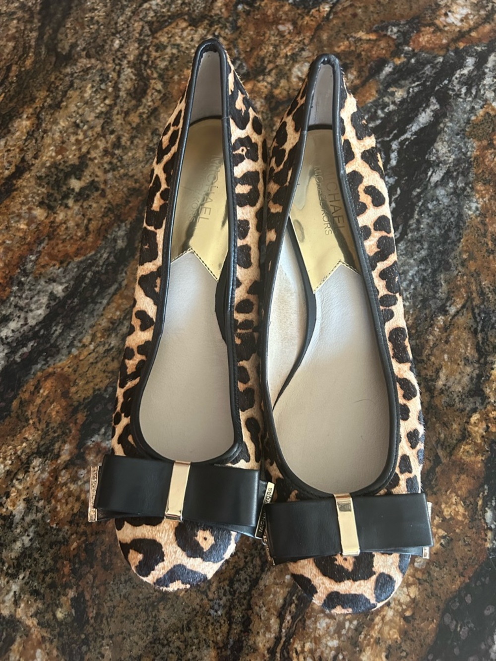 Michael Kors Leopard-Print Shoes with Black Bow